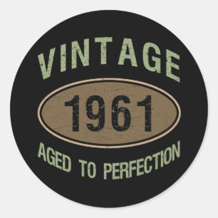 1961 60th Birthday Funny Aged Classic Round Sticker