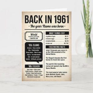 1961 Back in the Day, 65th Birthday Card