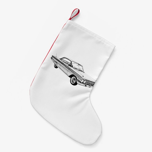 1961 Chevy Impala Bubble Top Small Christmas Stocking (Front (Hanging))