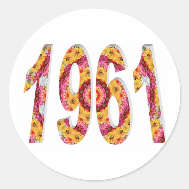 1961 CLASSIC ROUND STICKER (Front)