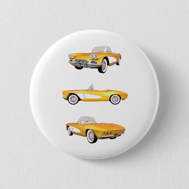1961 Corvette C1: 2 Inch Round Button (Front)