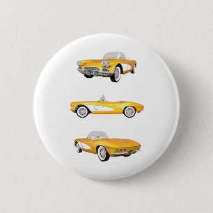 1961 Corvette C1: 2 Inch Round Button