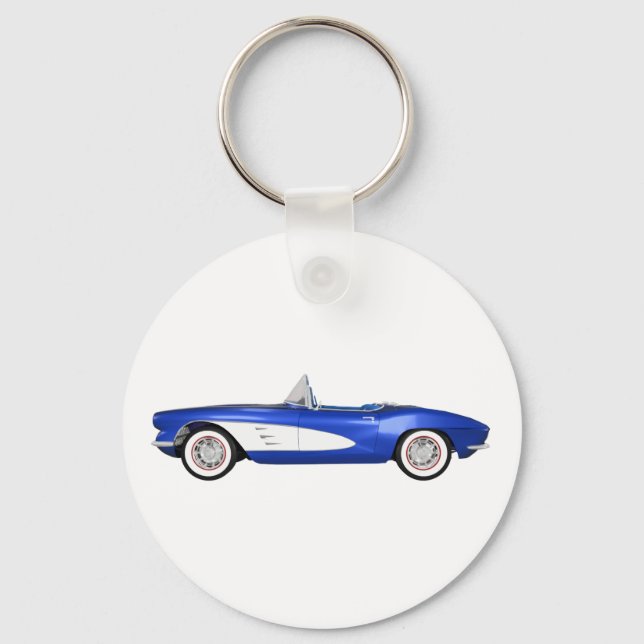 1961 Corvette C1: Blue Finish: Keychain (Front)