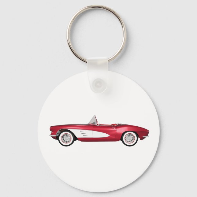 1961 Corvette C1: Candy Apple Finish: Keychain (Front)