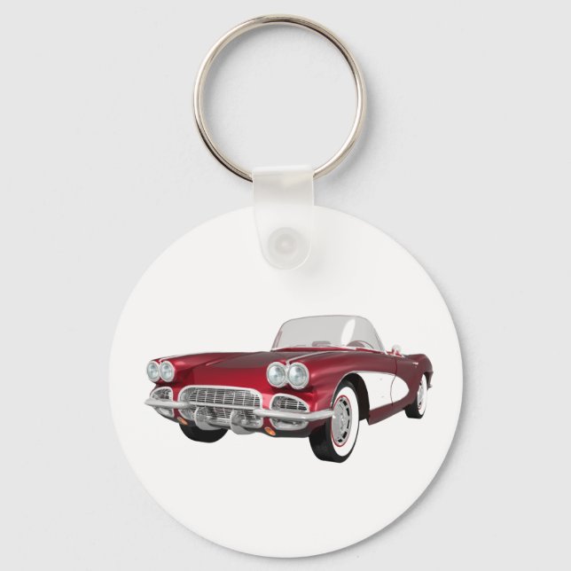 1961 Corvette C1: Candy Apple Finish: Keychain (Front)