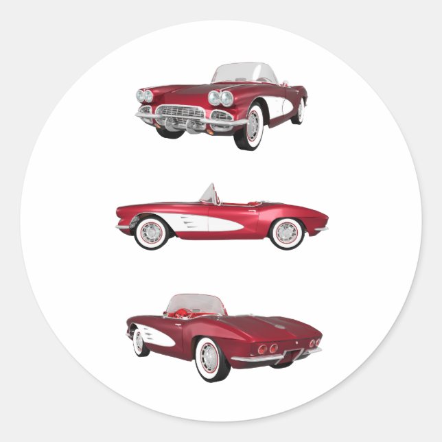 1961 Corvette C1: Classic Round Sticker (Front)