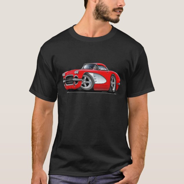 1961 Corvette Red Car T-Shirt (Front)