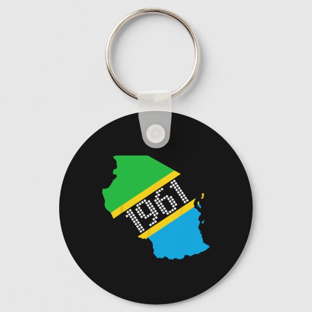 1961 Tanzania Flag Independence Day  Keychain (Front)