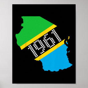 1961 Tanzania Flag Independence Day Poster