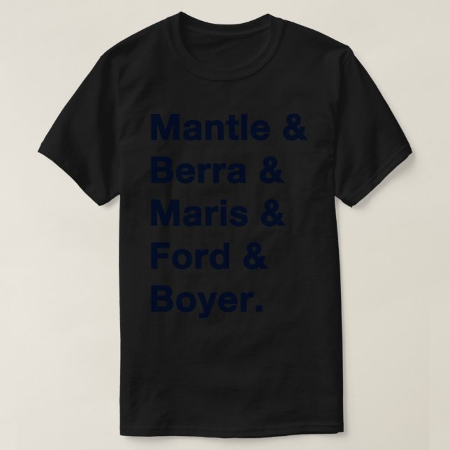 1961 Yankee Greats TShirt (Design Front)