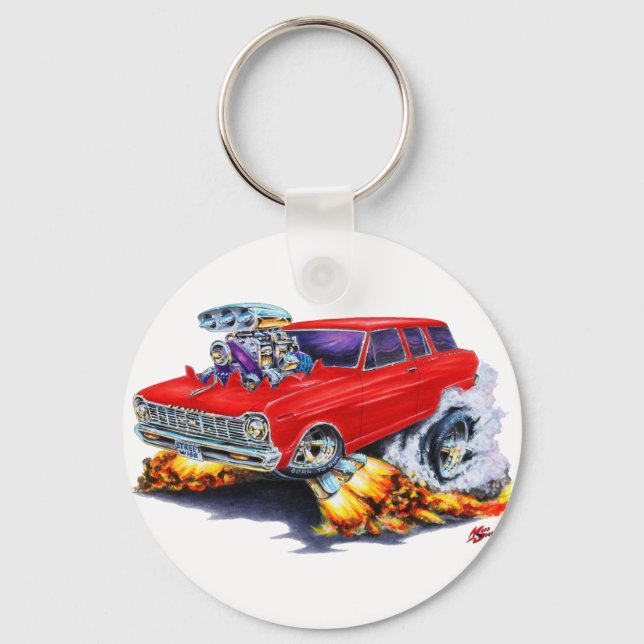 1962-65 Nova Red Wagon Keychain (Front)