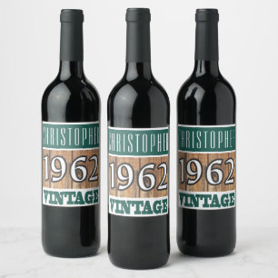 1962 Année de naissance Étiquette de vin