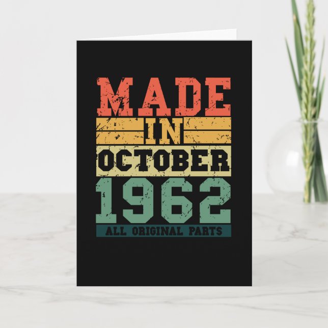 1962 Birthday october Vintage Saying Card (Front)