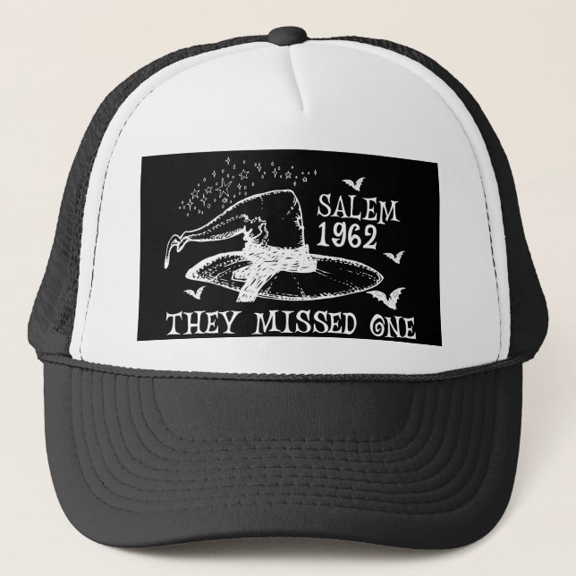 1962 They Missed One Salem Witch Halloween  Trucker Hat (Front)