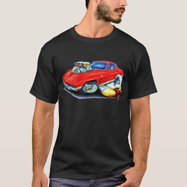 1963-64 Corvette Red Car T-Shirt (Front)
