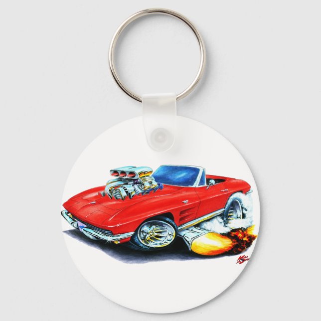 1963-64 Corvette Red Convertible Keychain (Front)