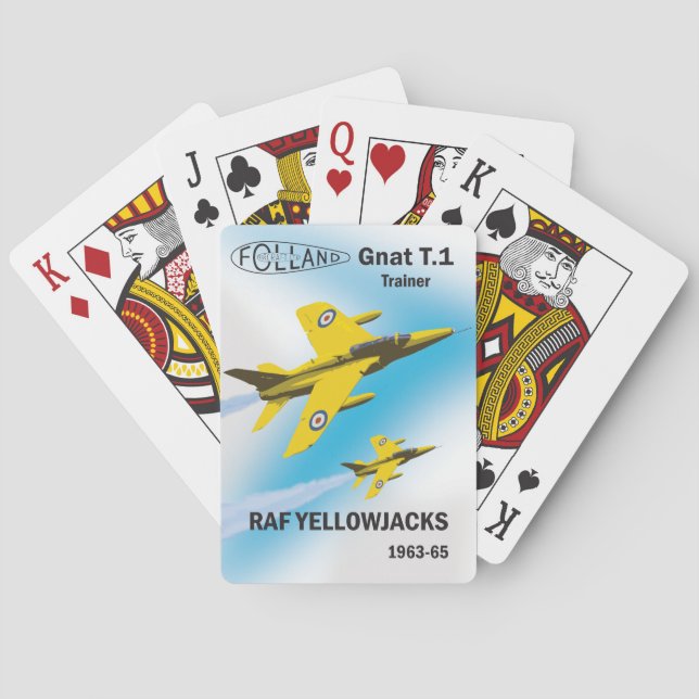 1963-65 Yellow Jacks flying the Folland Gnat T.1 Playing Cards (Back)