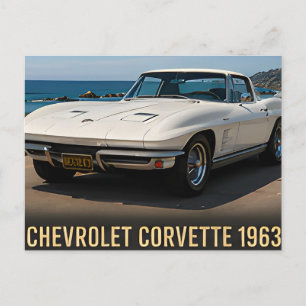 1963 Chevrolet Corvette American Sports Car Road Postcard