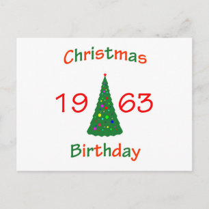 1963 Christmas Birthday Holiday Postcard