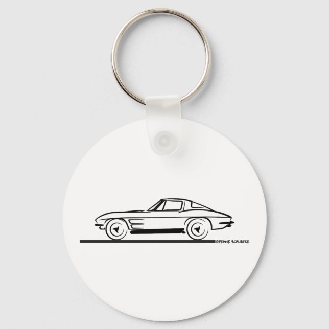 1963 Corvette Sting Ray Split Window Coupe Keychain (Front)