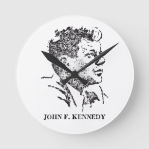 1963 profile of John F. Kennedy Round Clock
