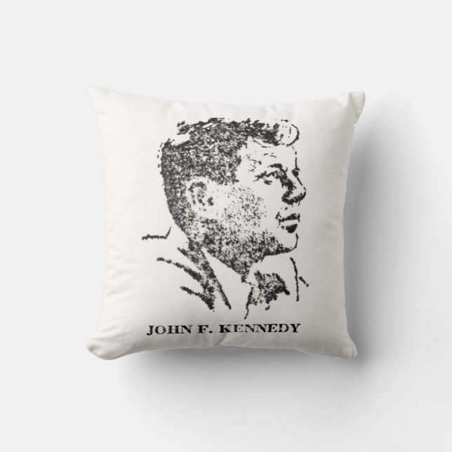 1963 profile of John F. Kennedy Throw Pillow (Front)