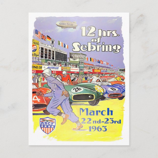 1963 Sebring 12h Grand Prix Postcard (Front)