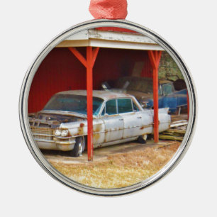 1963 Silver Sadan deville Metal Ornament