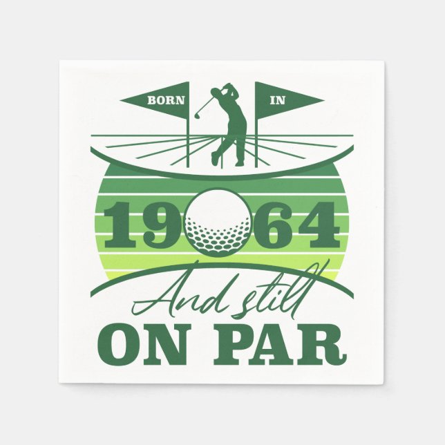 1964 60th Birthday Golf Humour Napkin (Front)