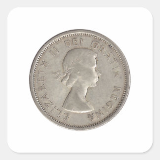 1964 Canadian Quarter Square Sticker