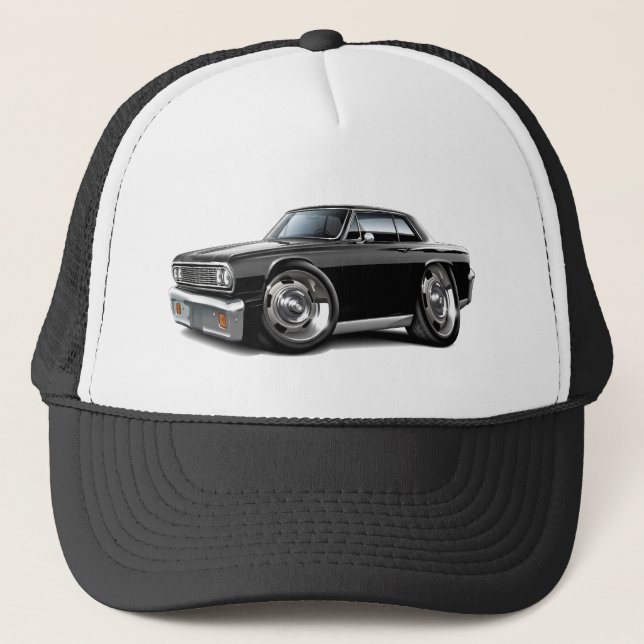 1964 Chevelle Black Car Trucker Hat (Front)