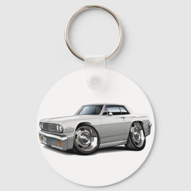 1964 Chevelle White Car Keychain (Front)