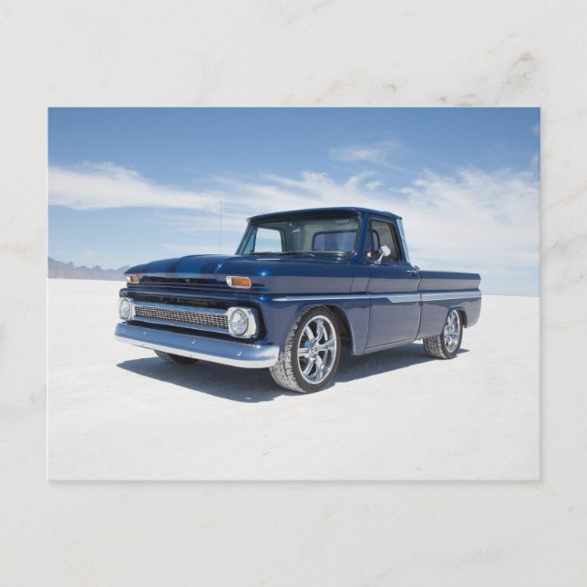 1964 chevy c10 "hot rod" "street rod" pickup truck postcard (Front)