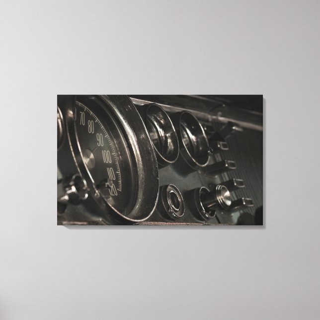 1964 Chrysler New Yorker Dashboard Canvas Print (Front)
