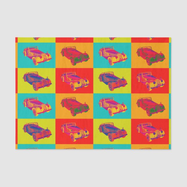 1964 Morgan Plus 4 Convertible Pop Art Tissue Paper (Front)