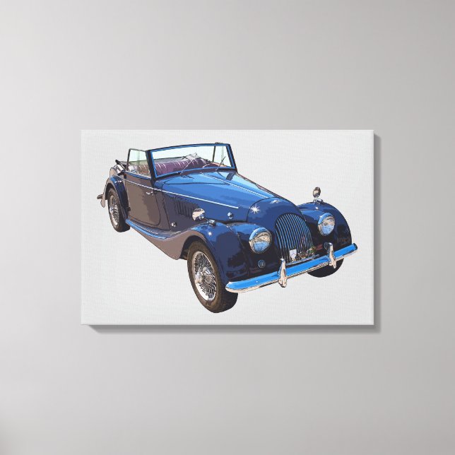 1964 Morgan Plus 4 Convertible Sports Car Canvas Print (Front)