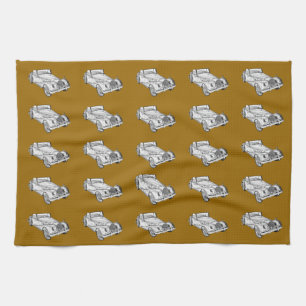 1964 Morgan Plus 4 Sports Car Illustration Kitchen Towel