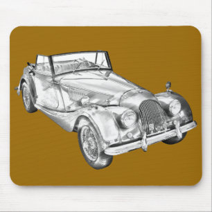 1964 Morgan Plus 4 Sports Car Illustration Mouse Pad