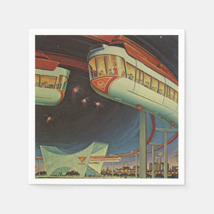 1964 New York World's Fair Monorail  Napkin