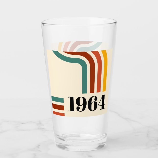 1964 Retro Stripe Vintage Poster Glass (Front)