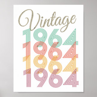 1964 Vintage Style Birthday  Poster