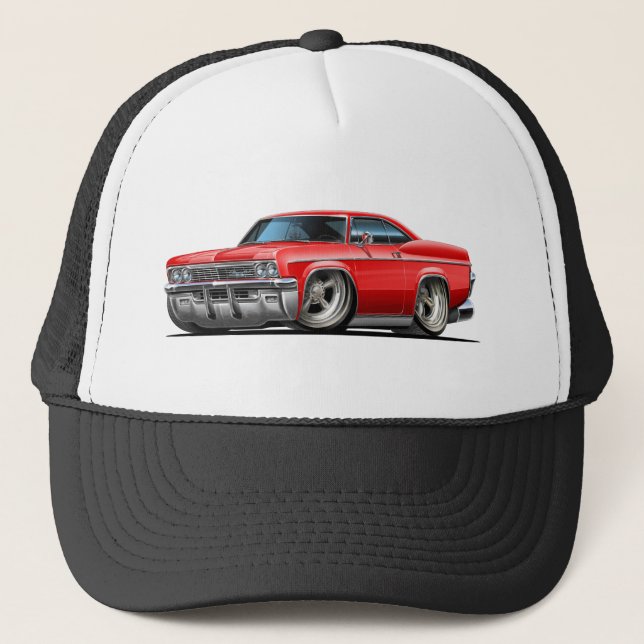 1965-66 Impala Red Car Trucker Hat (Front)