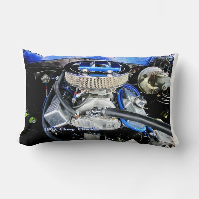 1965 Chevy Chevelle Blue Lumbar Pillow (Front)