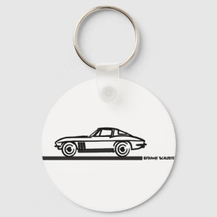 1965 Corvette Stingray Split Blk Keychain