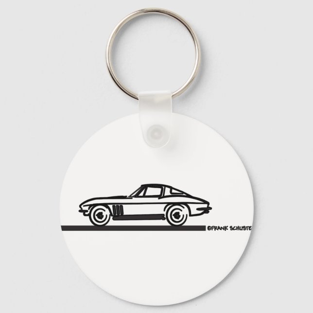 1965 Corvette Stingray Split Blk Keychain (Front)