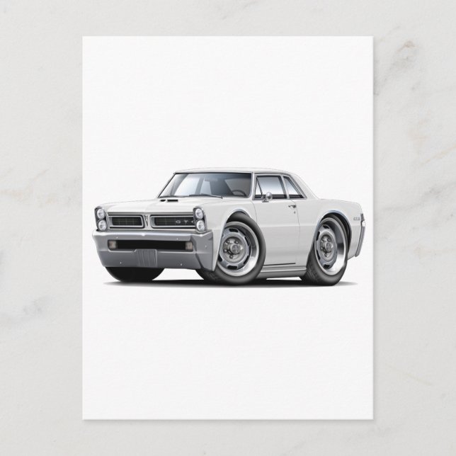1965 GTO White Car Postcard (Front)
