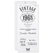 1965 invitations vintages d'anniversaire