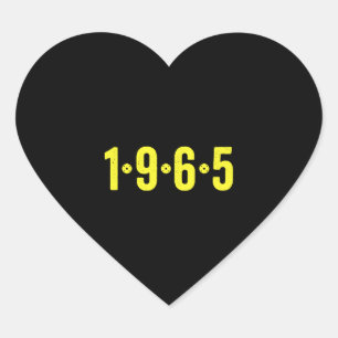 1965 Matching Retro Vintage Funny Pickleball Heart Sticker