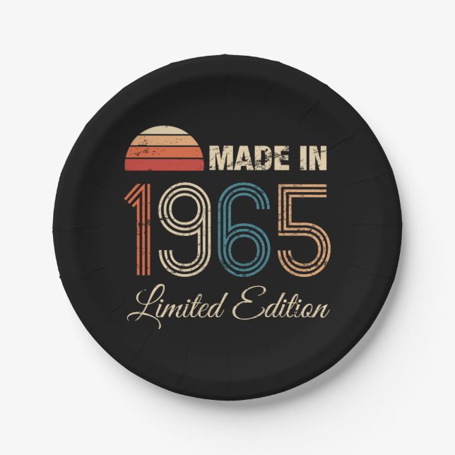 1965 Vintage 60th Birthday Paper Plate (Front)