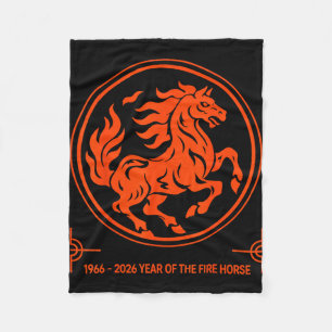 1966 2026 year of the fire horse 60th birthday fleece blanket